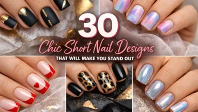 30 chic short nail