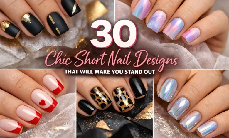 30 chic short nail