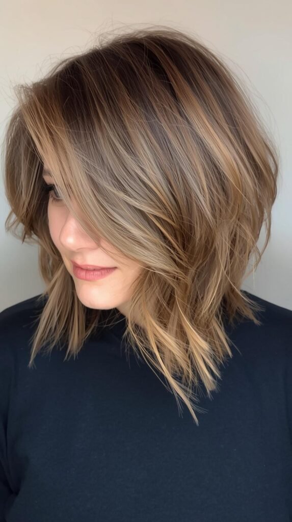 shaggy Bob with Side Part
