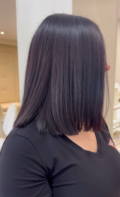 Medium Bob with Sleek Middle Part
