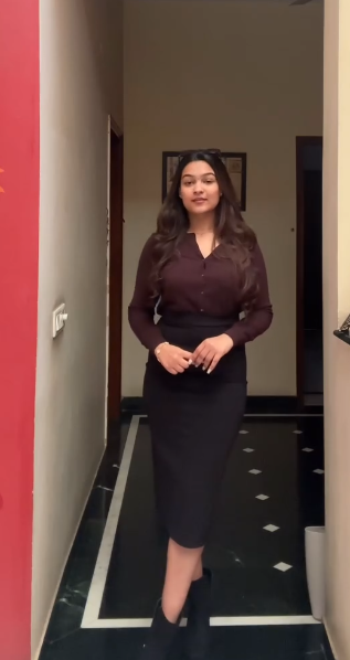 Pencil Skirt with Button-Up Shirt

