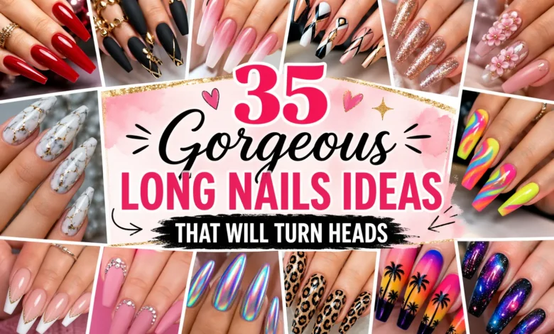35 long nails design ideas
