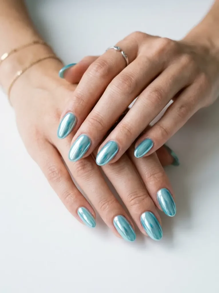 Amber Glass Effect Nails