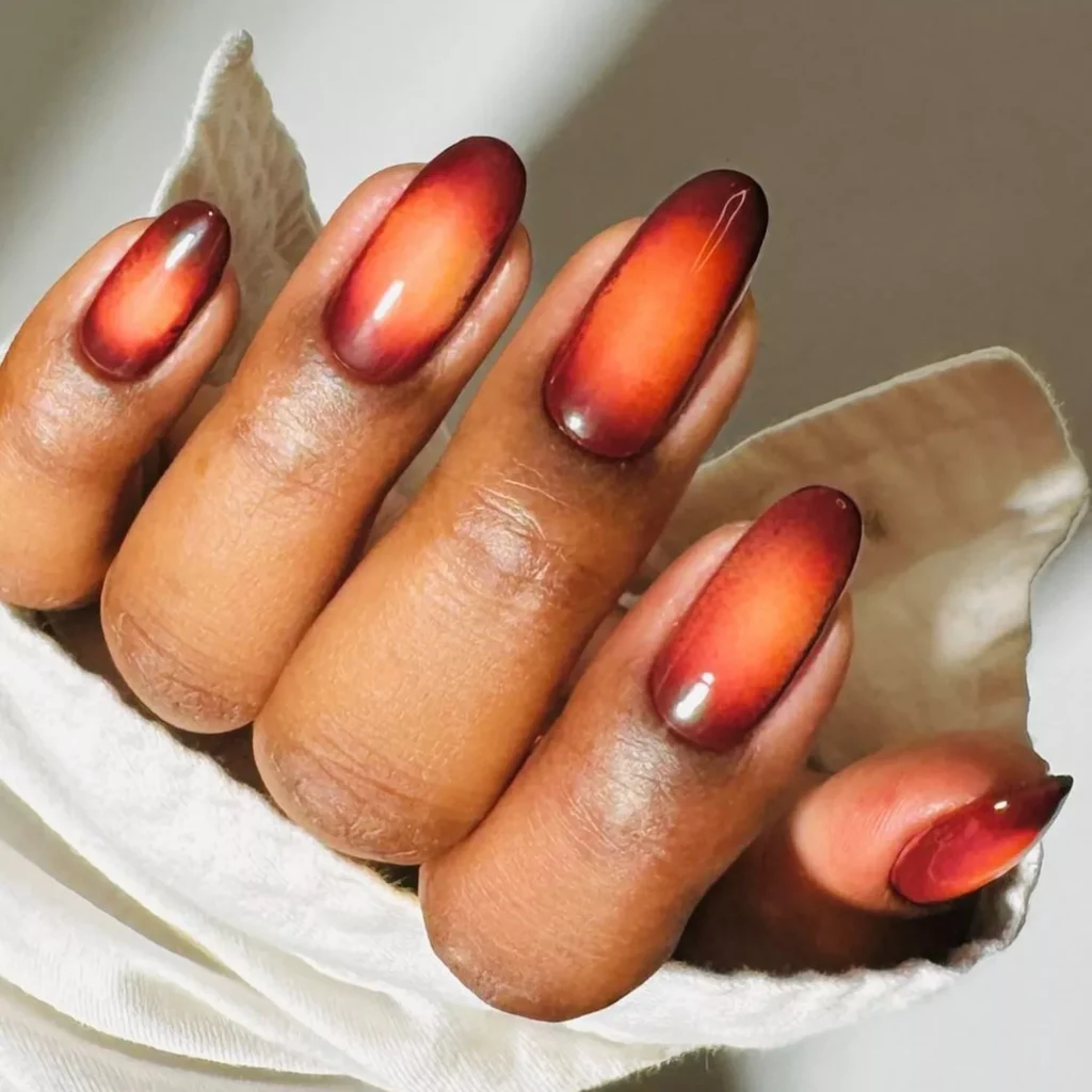 Autumn Ember Aura Nails