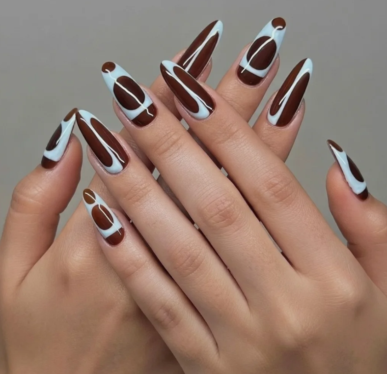 Brown, White & Black Graphic Lines