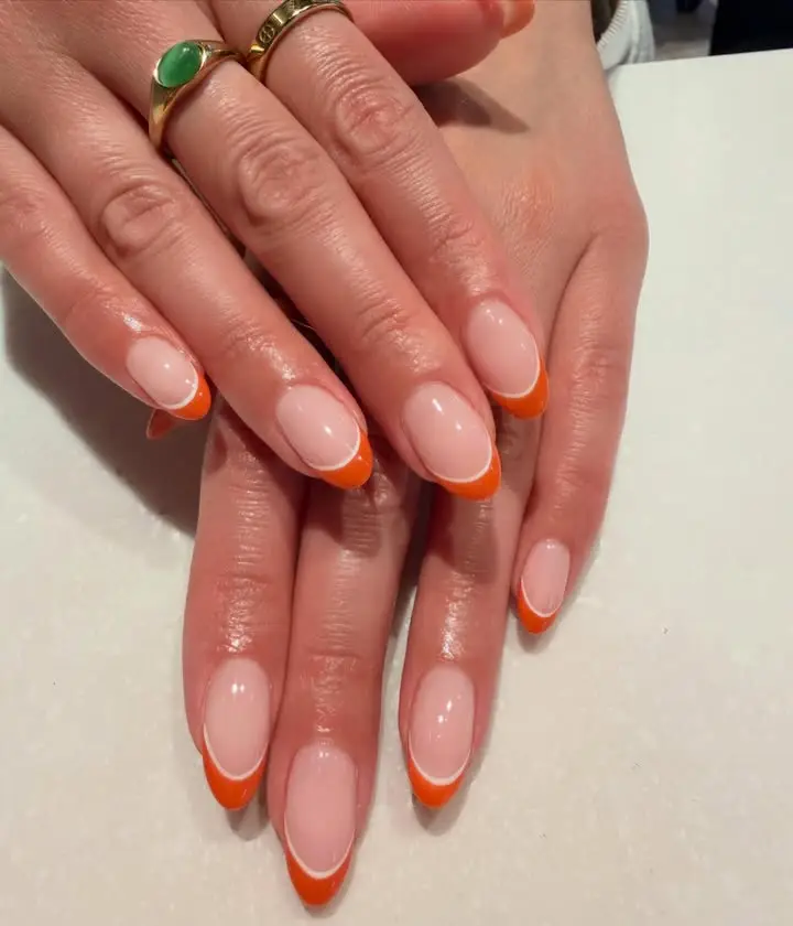Burnt Orange French Fade Nails
