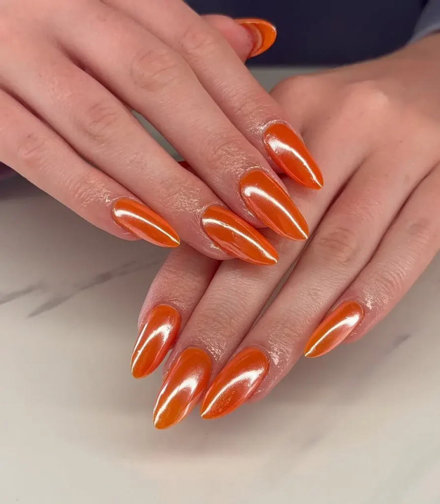 Burnt Orange Velvet Nails