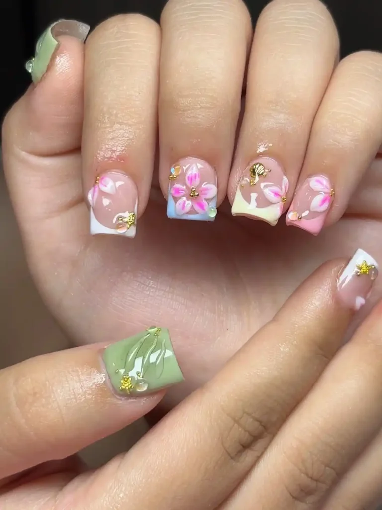 Chestnut Bloom 3D Nails