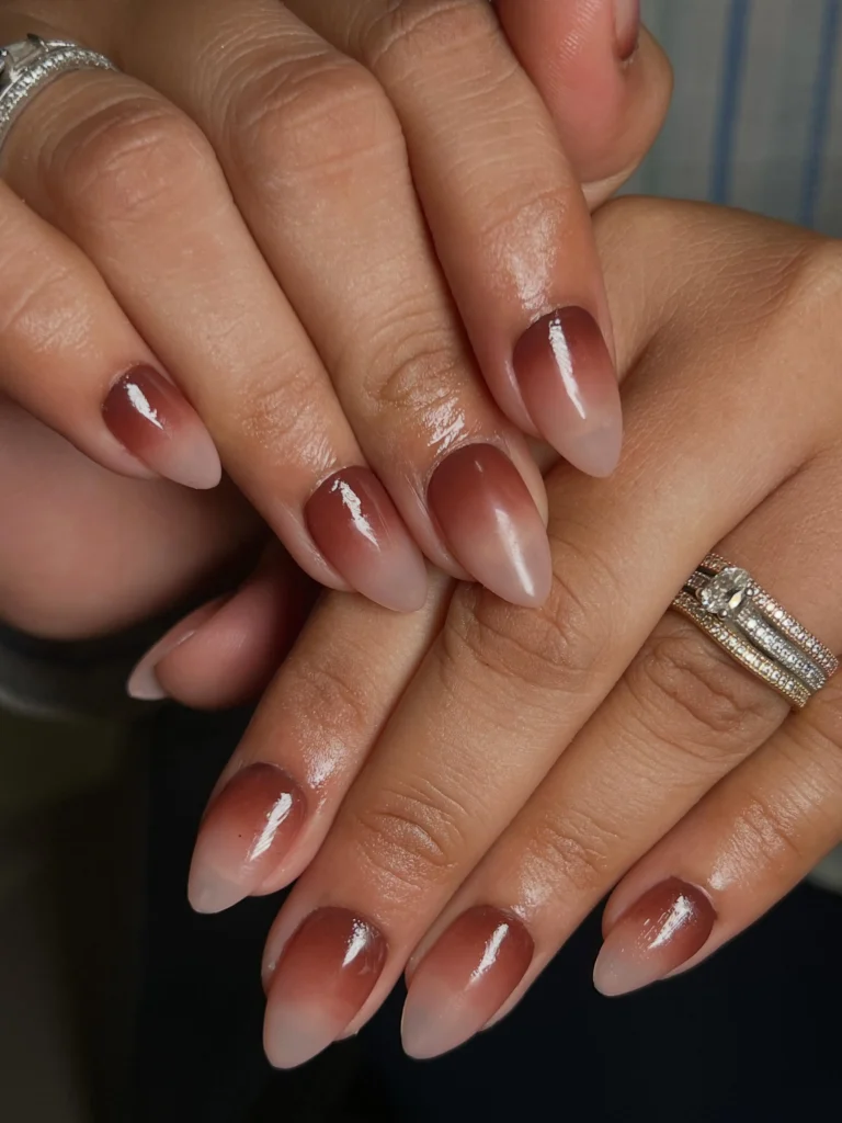 Cocoa Latte Gradient Nails