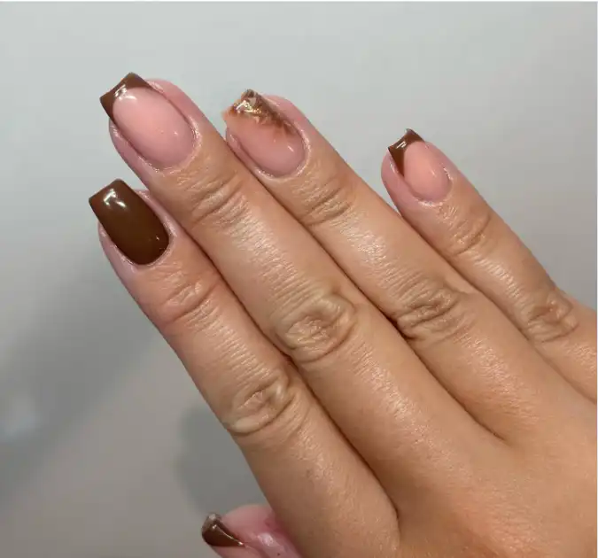 Cocoa Marble French Tips
