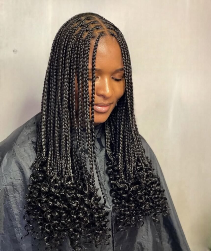 Curly-End Knotless Braids