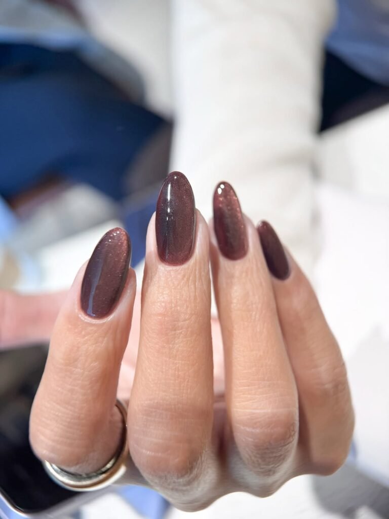 Deep Plum Velvet Nails