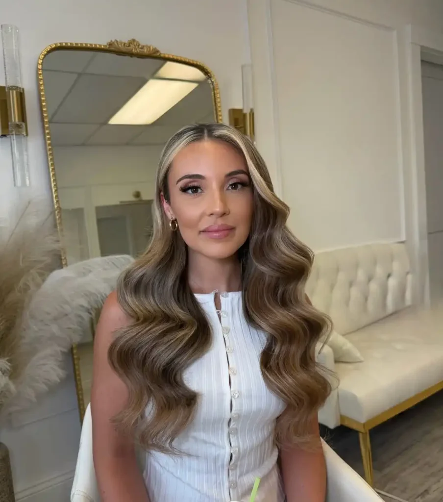 Deep Side Sweep Glam Hair