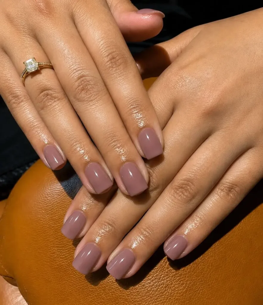 Deep Taupe Minimalist Nails