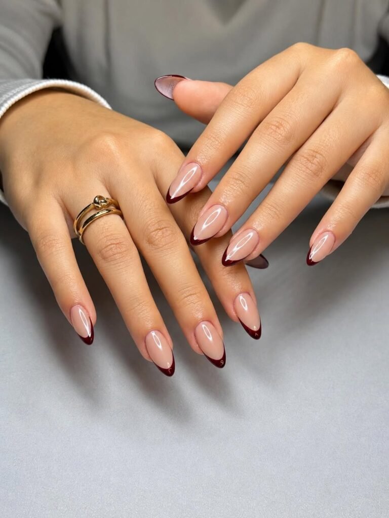 Espresso Micro French Nails