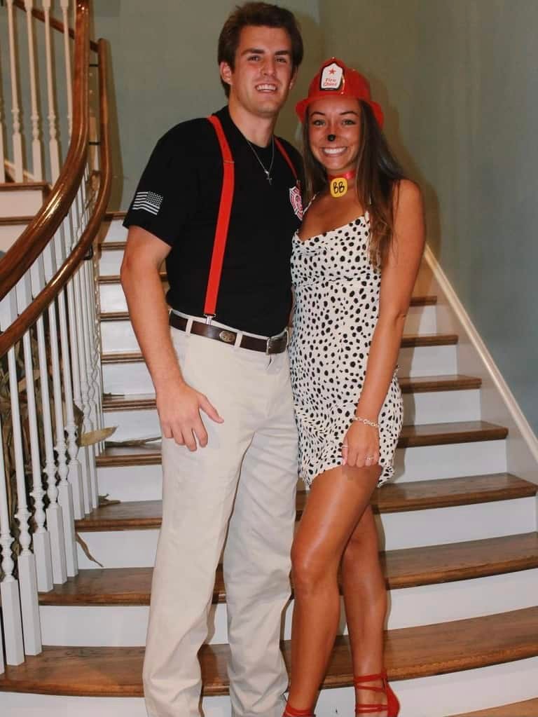 Firefighter and Dalmatian