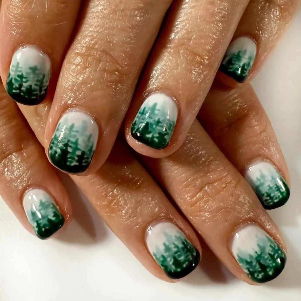 Forest Inspired Nail Art
