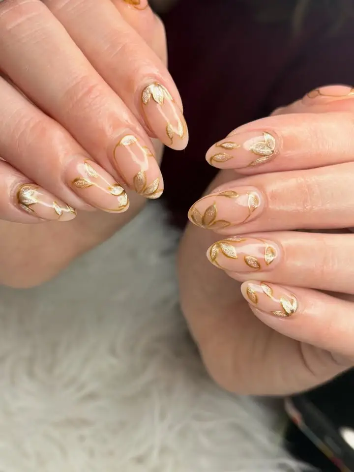 Gold Leaf Detail Nails