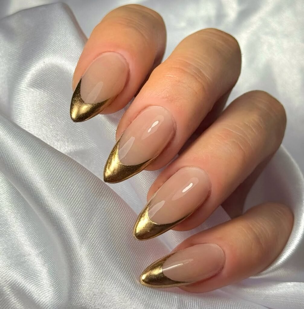 Golden Acorn French Nails
