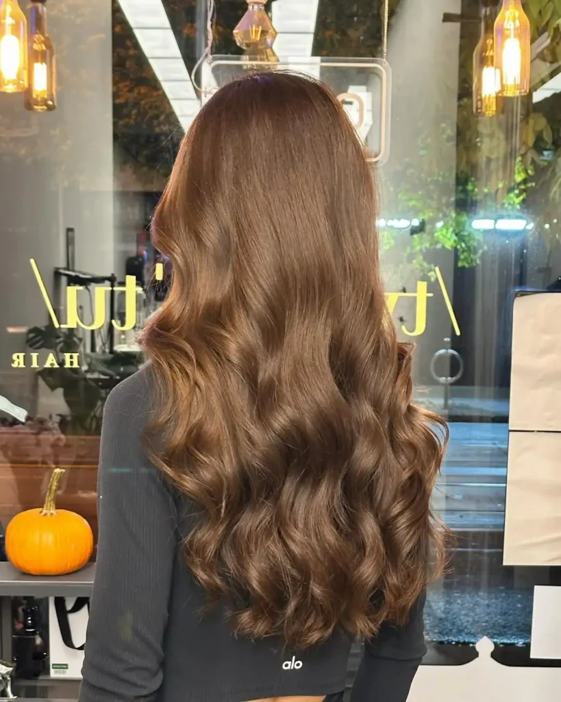 Golden Brown Voluminous Waves
