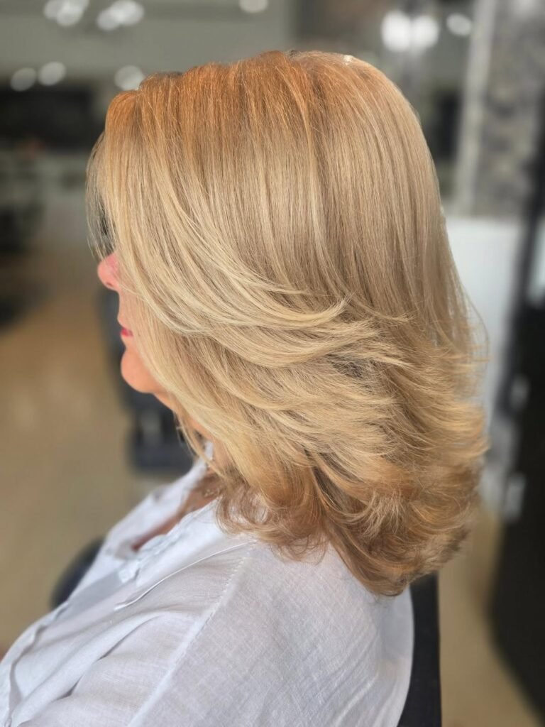Golden Melted Feather Cut