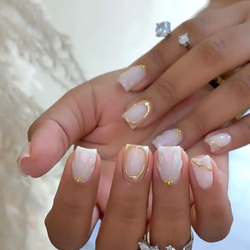 Golden Twig Fine Line Nails