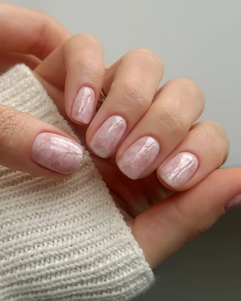 Granite Vein Short Nails