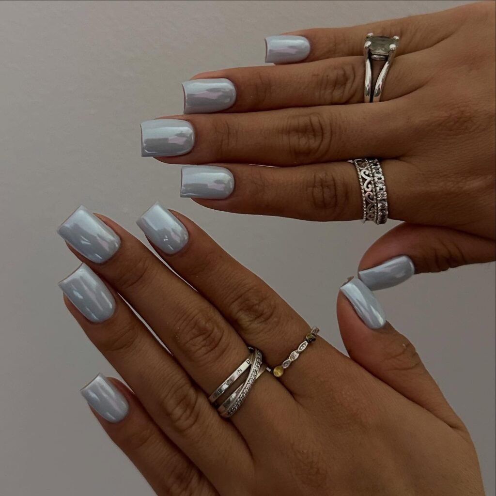 Icy Silver Mirror Squares