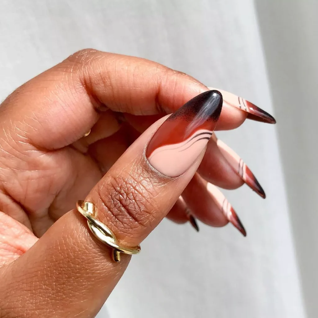 Java Ombre Swirl Nails