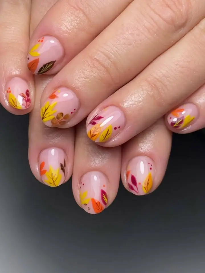 Maple Leaf Accent Nails