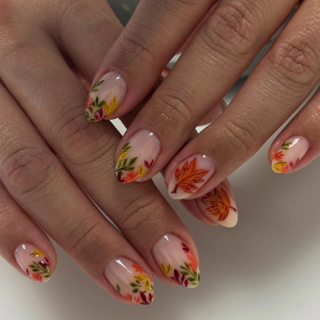 Maple Leaf Vein Nails
