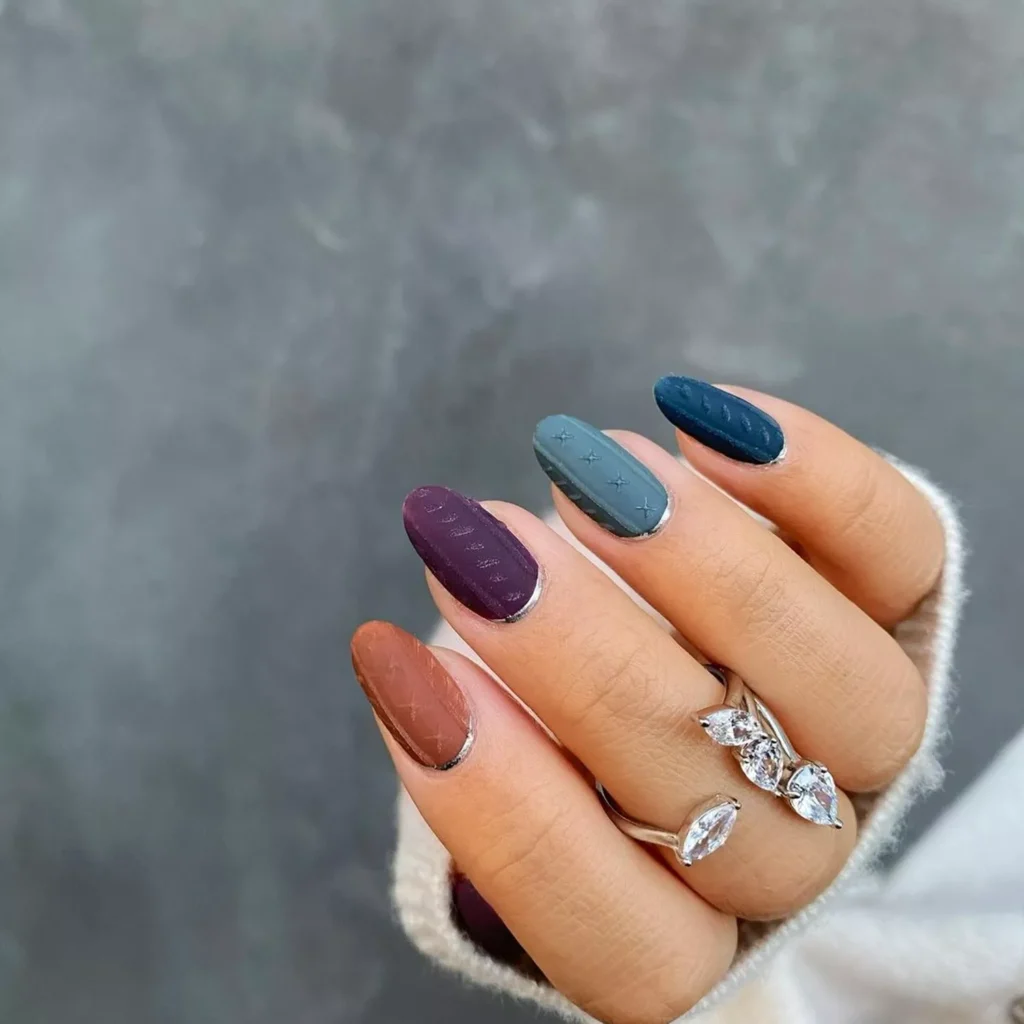 Matte Skittle Sweater Nails