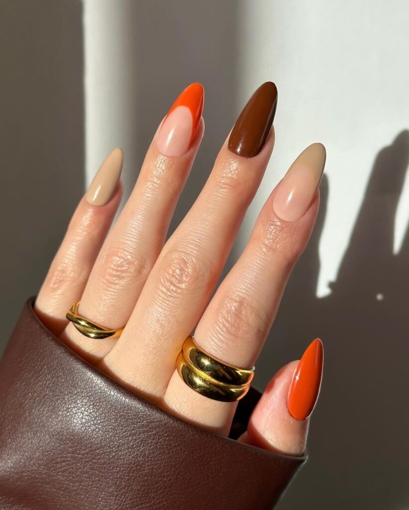 Pumpkin Spice French Tips