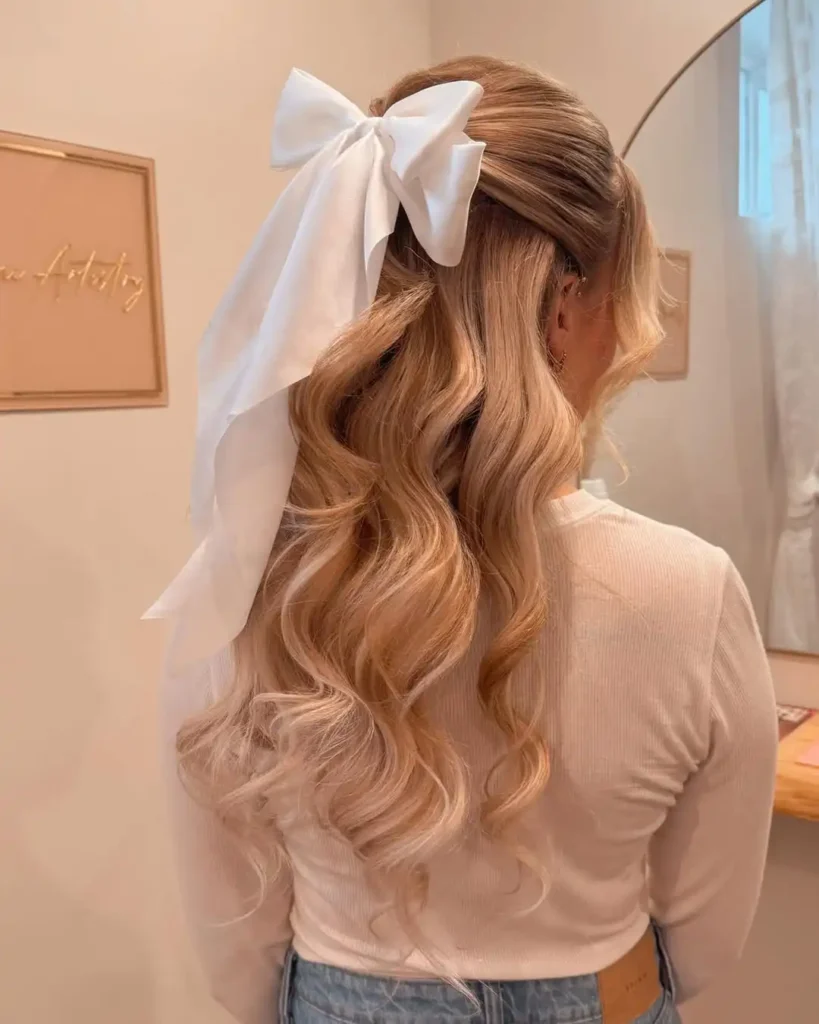 Ribbon Wrapped Low Ponytail