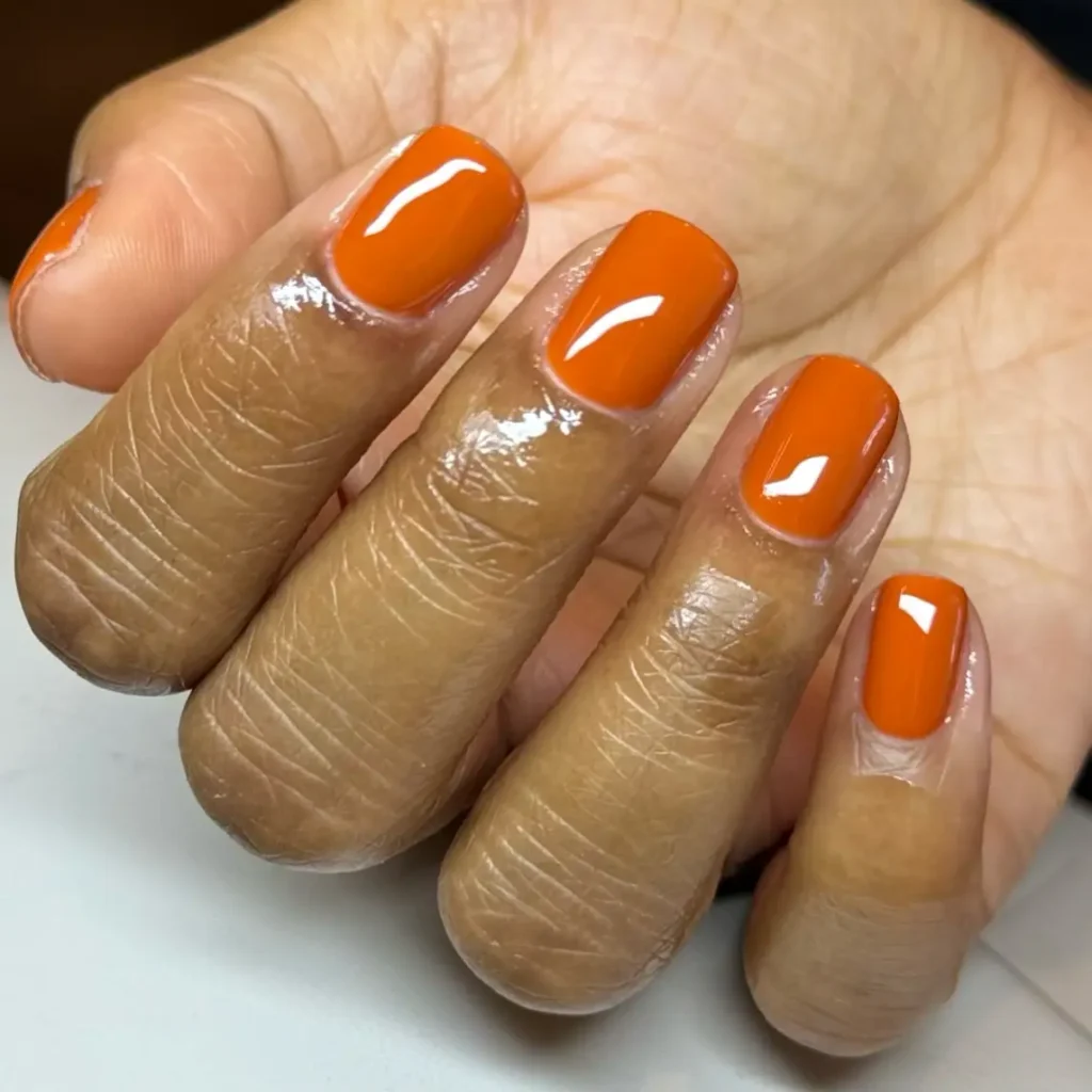 Rust Orange Minimal Nails
