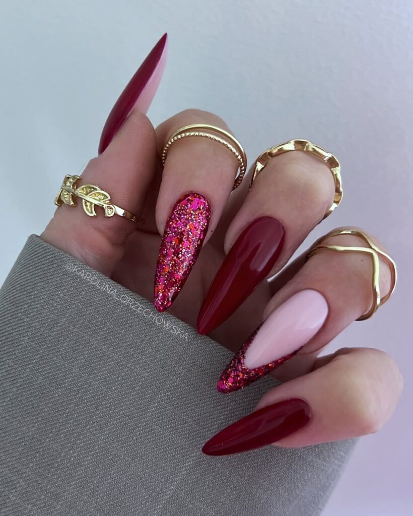 Rust Red Dalmatian Nails