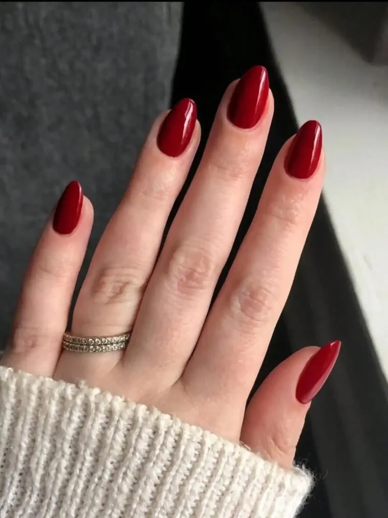 Rusty Red Oval Nails