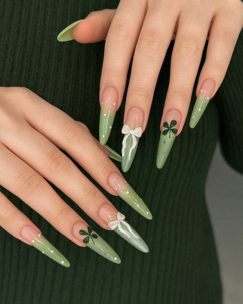 Sage Green Mismatched Nails