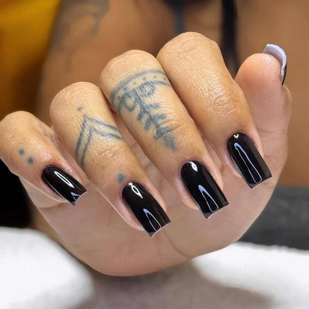 Sheer Blush with Black Edges