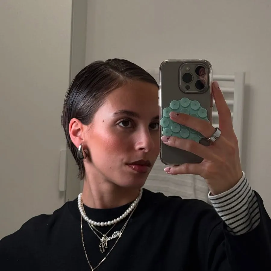 Slicked-Back Hairstyle