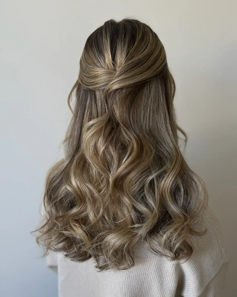 Soft Twisted Crown Half Up