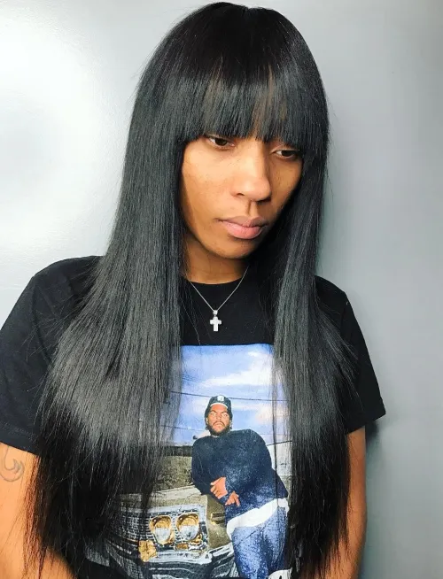 Straight Hair with Bangs