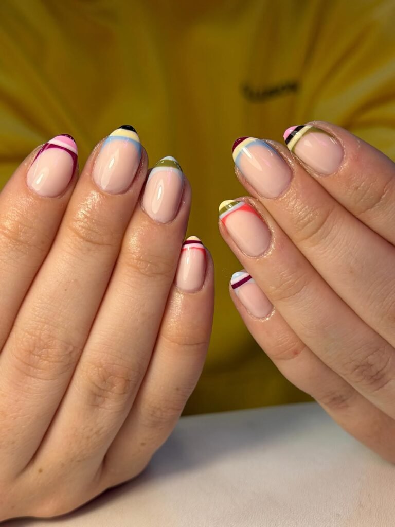 Stripe French Nails