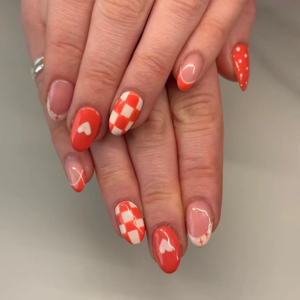 Terracotta Checkerboard Nails