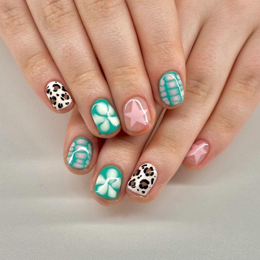 Tiny Acorn Accent Nails