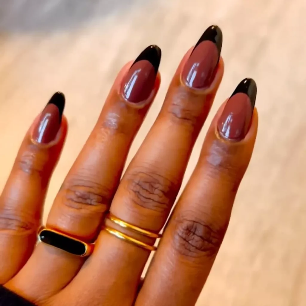 Two-Tone Chocolate French Tips