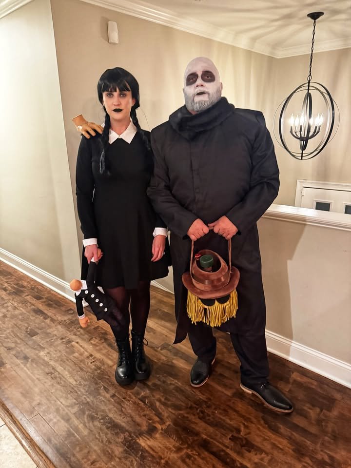 Wednesday and Uncle Fester Halloween Costume