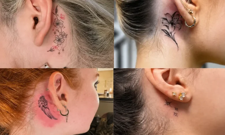 behind the ear tattoos ideas