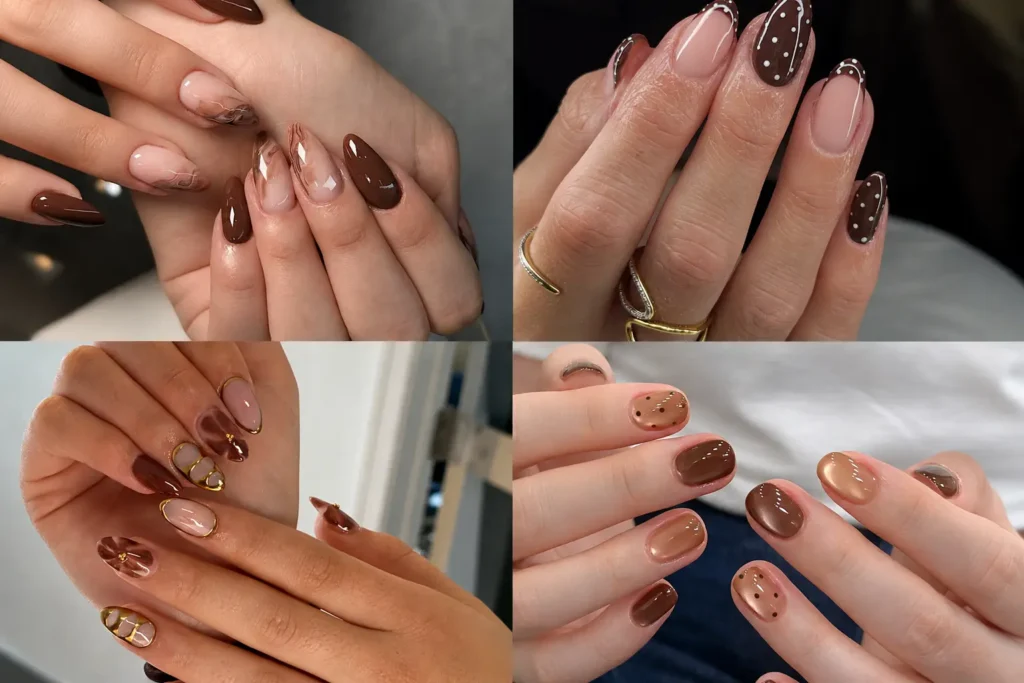 brown fall nail ideas