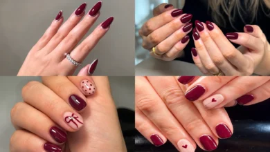 burgundy fall nails ideas